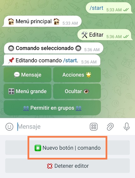 Modo editor VisualMaker